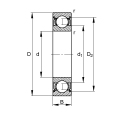 ������S�� 6320-2Z, ����(j��) DIN 625-1 ��(bi��o)��(zh��n)����Ҫ�ߴ�, �ɂ�(c��)�g϶�ܷ�