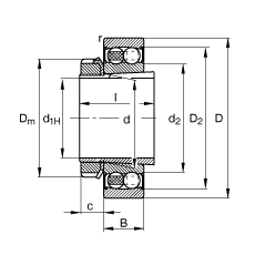���{(di��o)�����S�� 2208-K-2RS-TVH-C3 + H308, ����(j��) DIN 630 �� DIN 5415 ��(bi��o)��(zh��n)����Ҫ�ߴ�, ���F�׺;o�������ɂ�(c��)���ܷ�