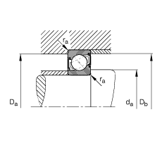 �ǽ��|���S�� 7210-B-2RS-TVP, ����(j��) DIN 628-1 ��(bi��o)��(zh��n)����Ҫ�ߴ磬���|�� �� = 40�����ɂ�(c��)���ܷ�